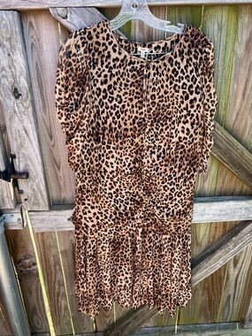 Reba Leopard Print Blouse and skirt two
Piece set in Brown and Black